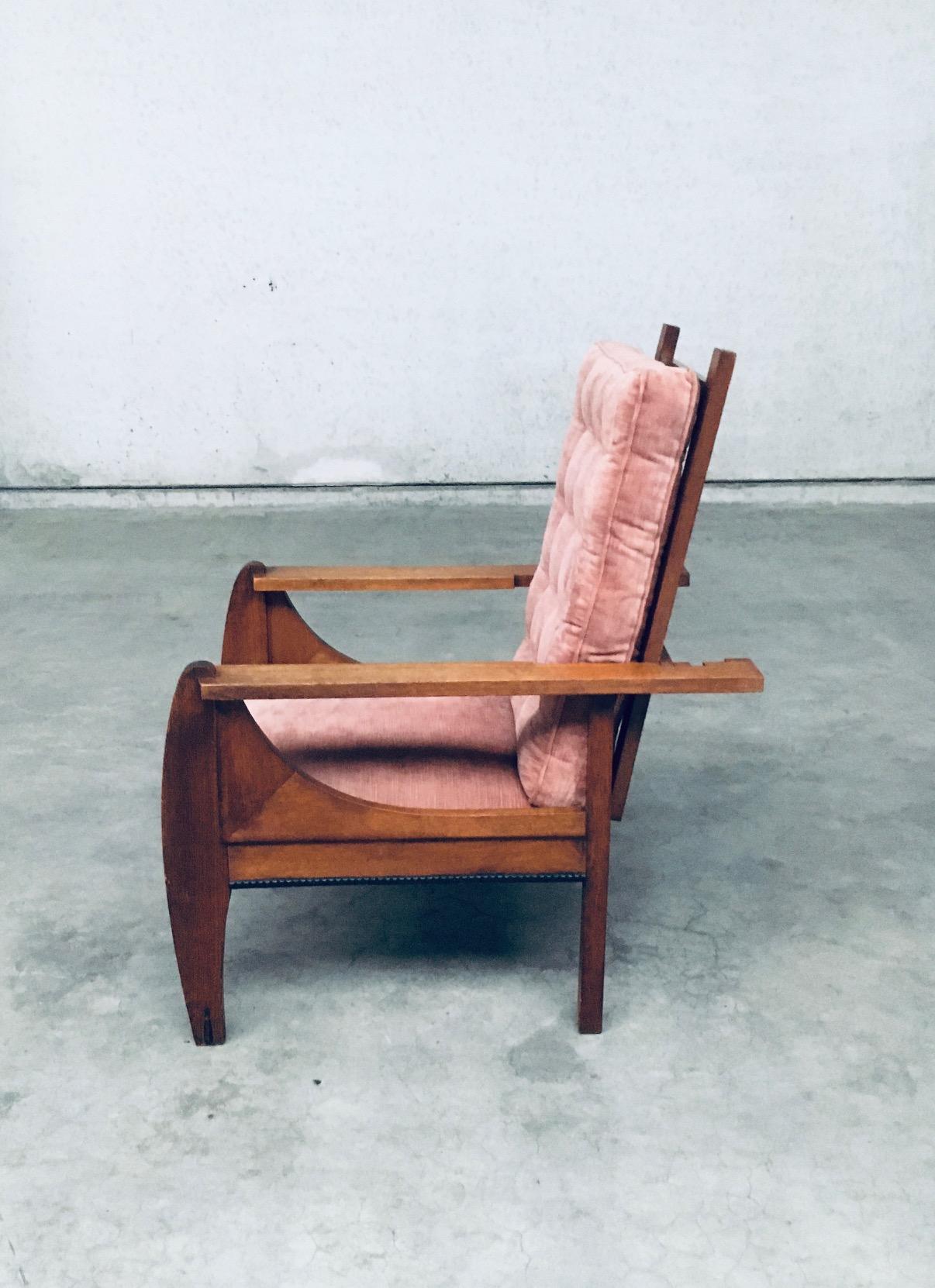Début du 20ème siècle Grand fauteuil inclinable Art déco moderniste néerlandais, Pays-Bas années 1920 en vente