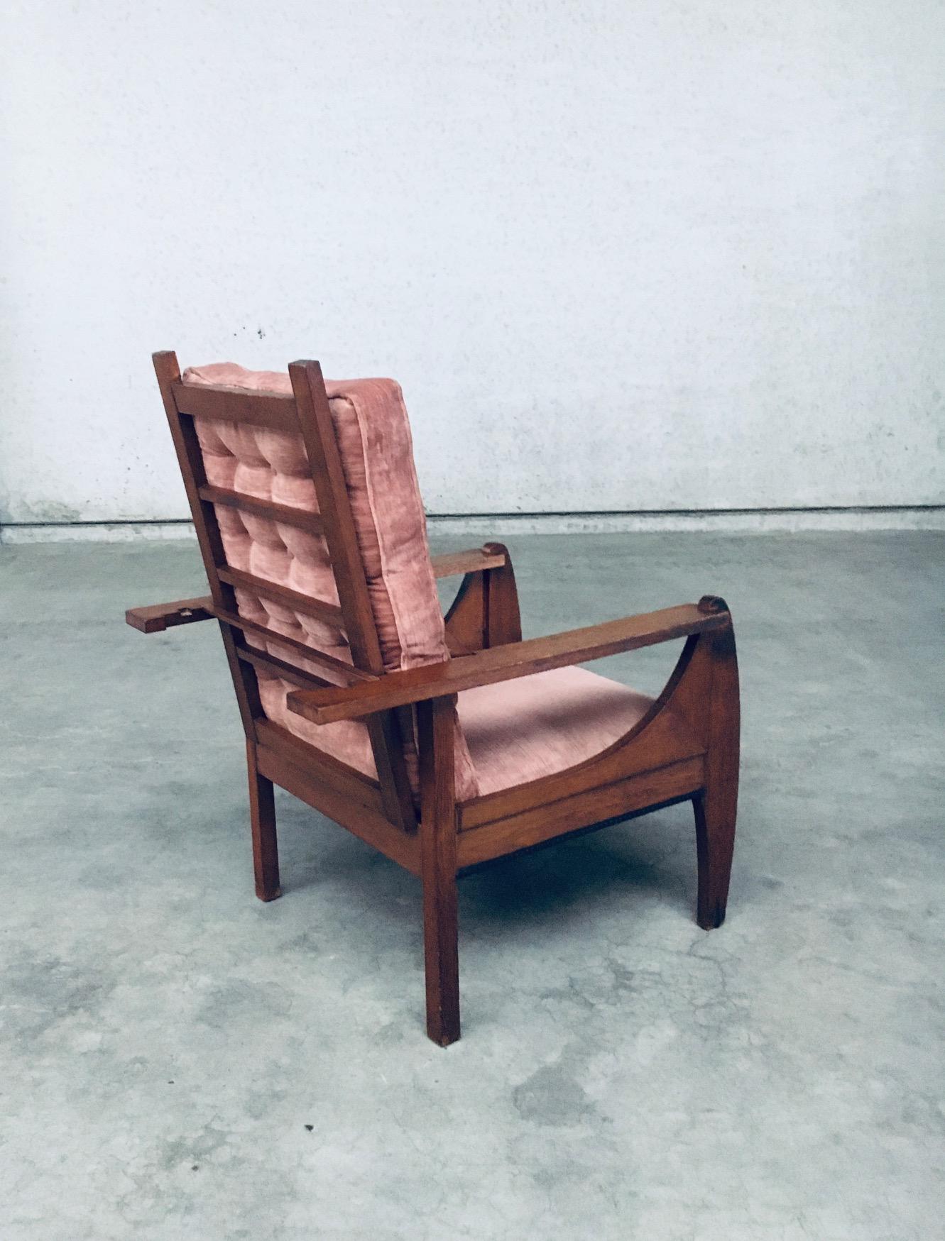 Grand fauteuil inclinable Art déco moderniste néerlandais, Pays-Bas années 1920 en vente 1
