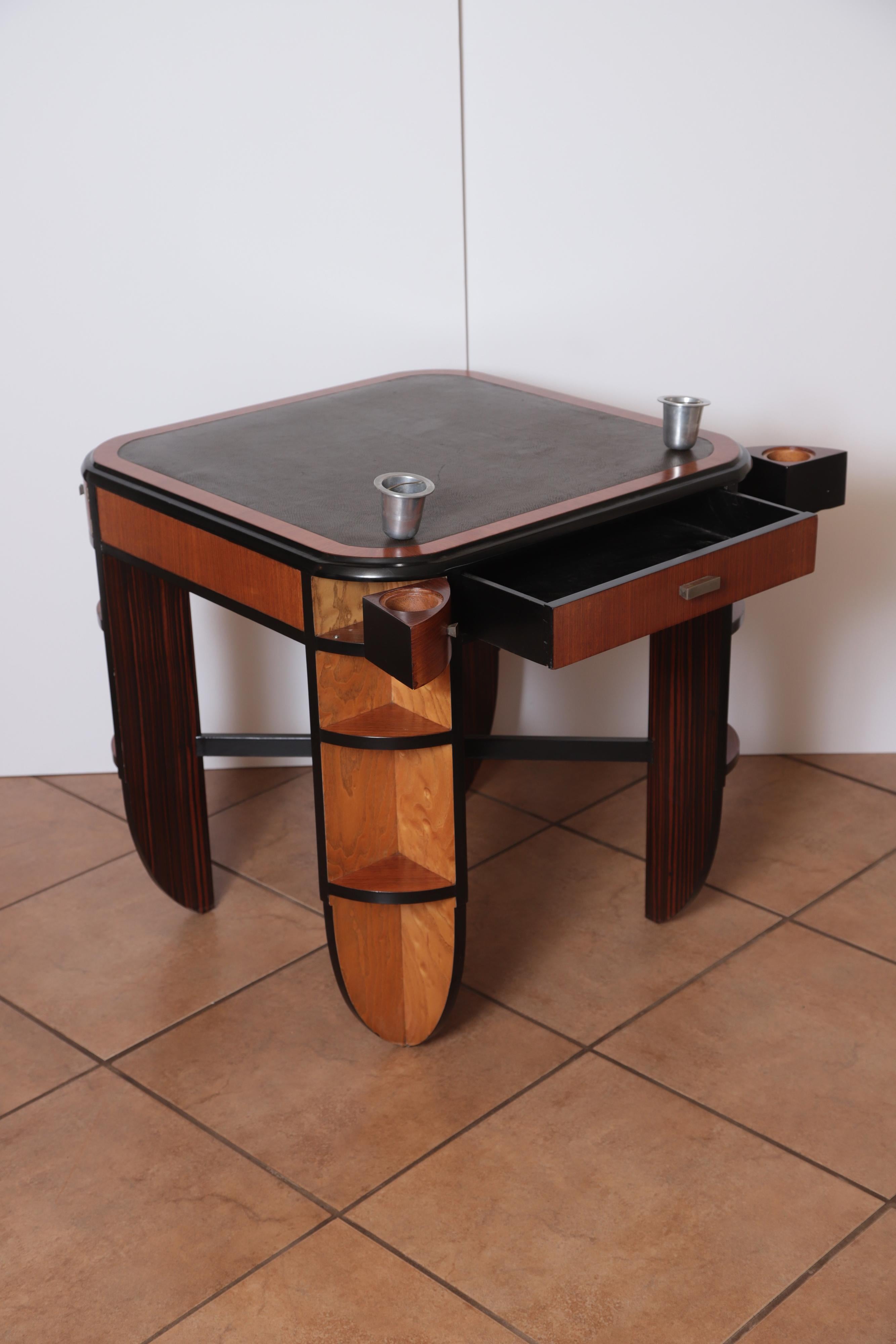 American Art Deco Dynamique Creations Johnson Furniture Co. Skyscraper Game / Card Table For Sale