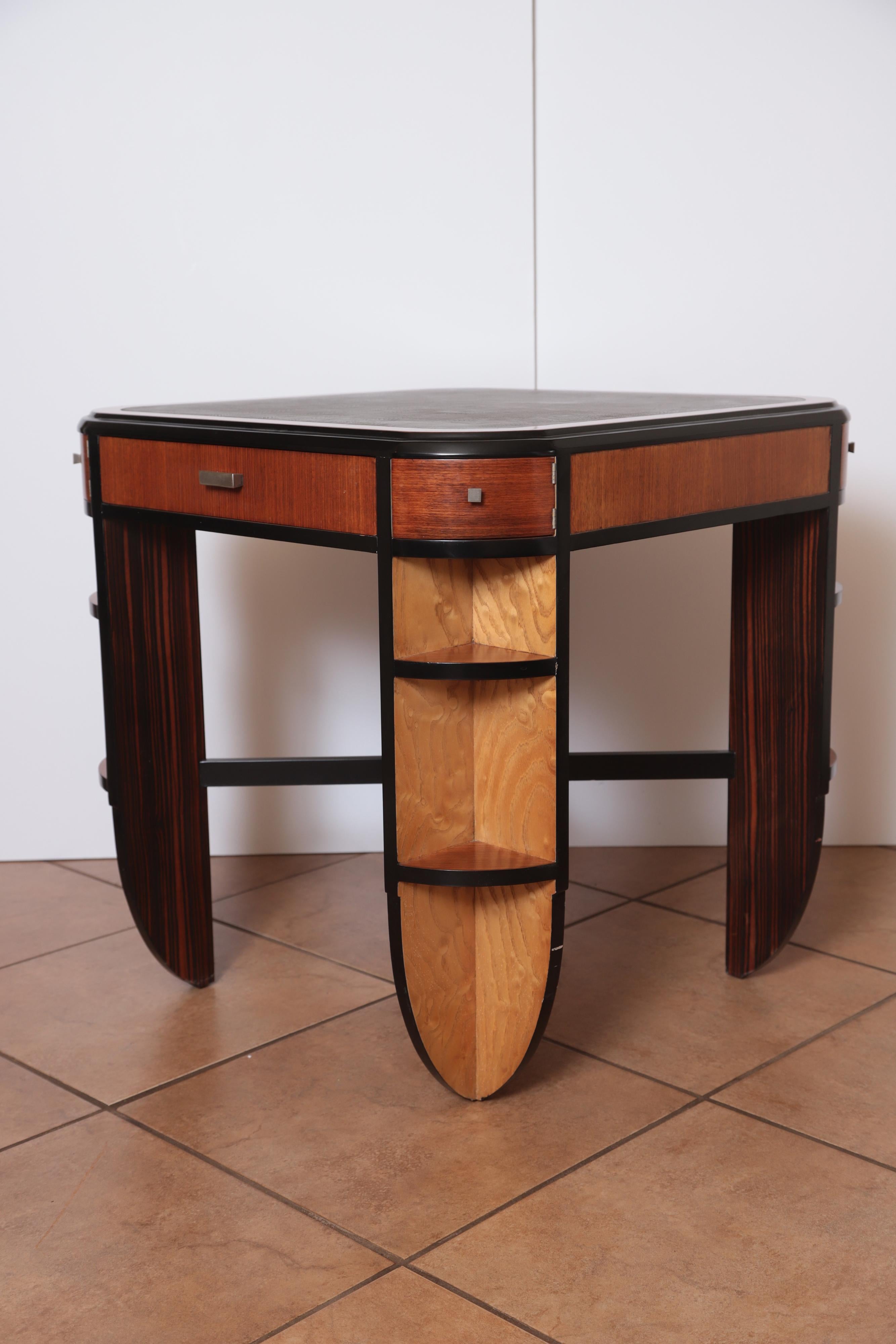 Metal Art Deco Dynamique Creations Johnson Furniture Co. Skyscraper Game / Card Table For Sale
