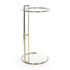 Art Deco “E 1027” Chrome and Glass Side Table by Eileen Gray, circa 1970s