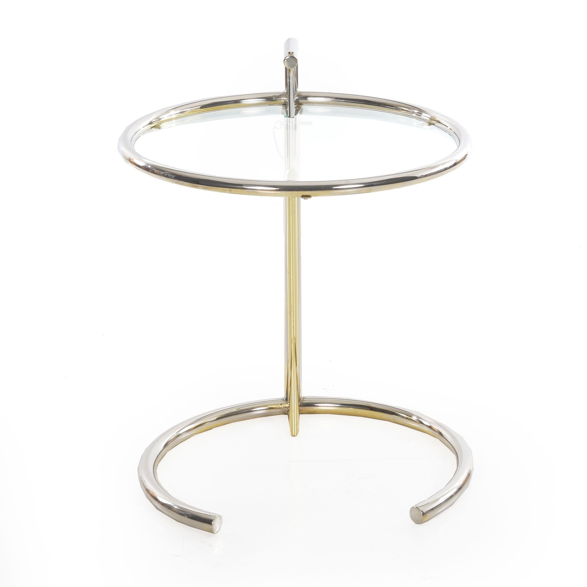 Art Deco “E 1027” Chrome and Glass Side Table by Eileen Gray, circa 1970s In Good Condition In Shippensburg, PA