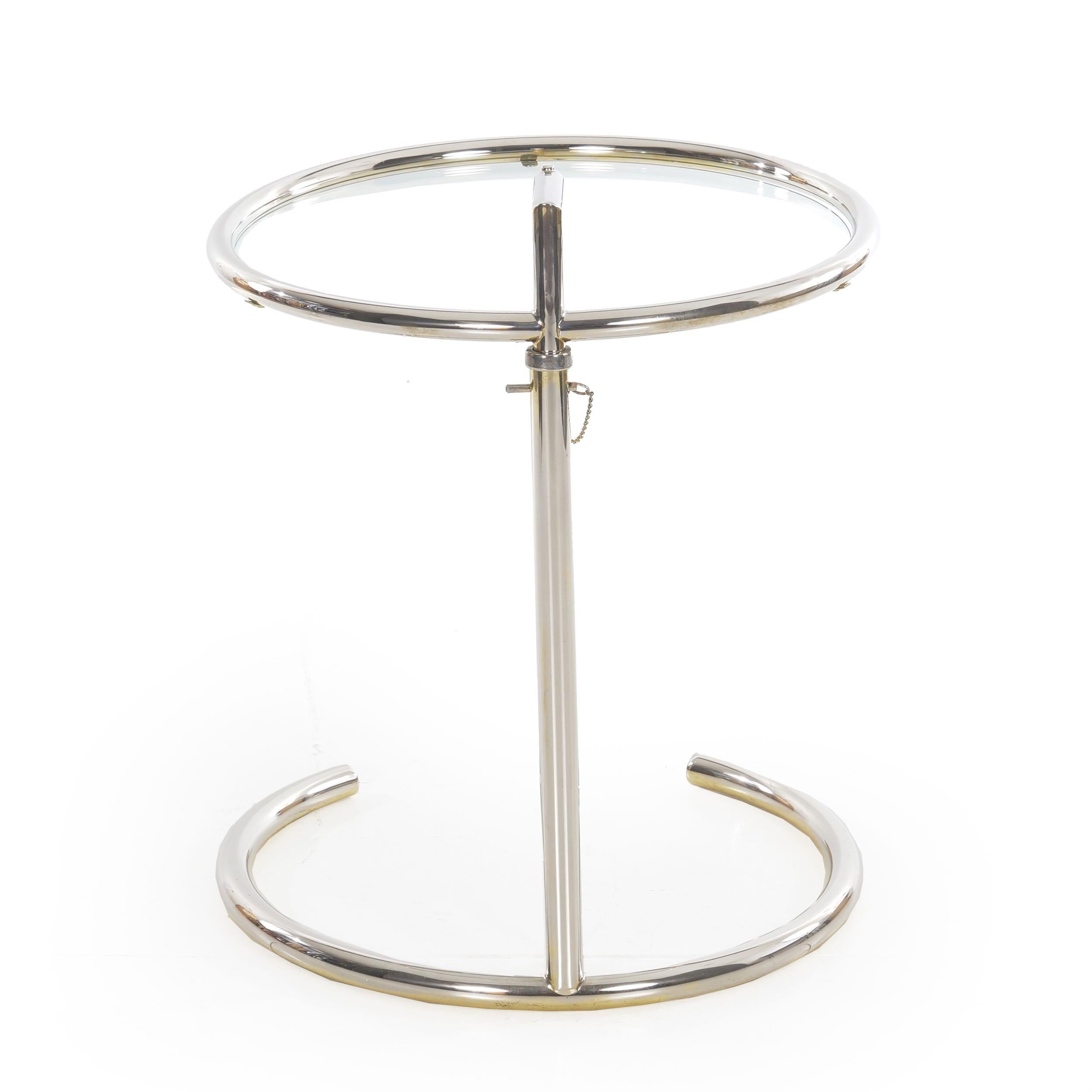 20th Century Art Deco “E 1027” Chrome and Glass Side Table by Eileen Gray, circa 1970s