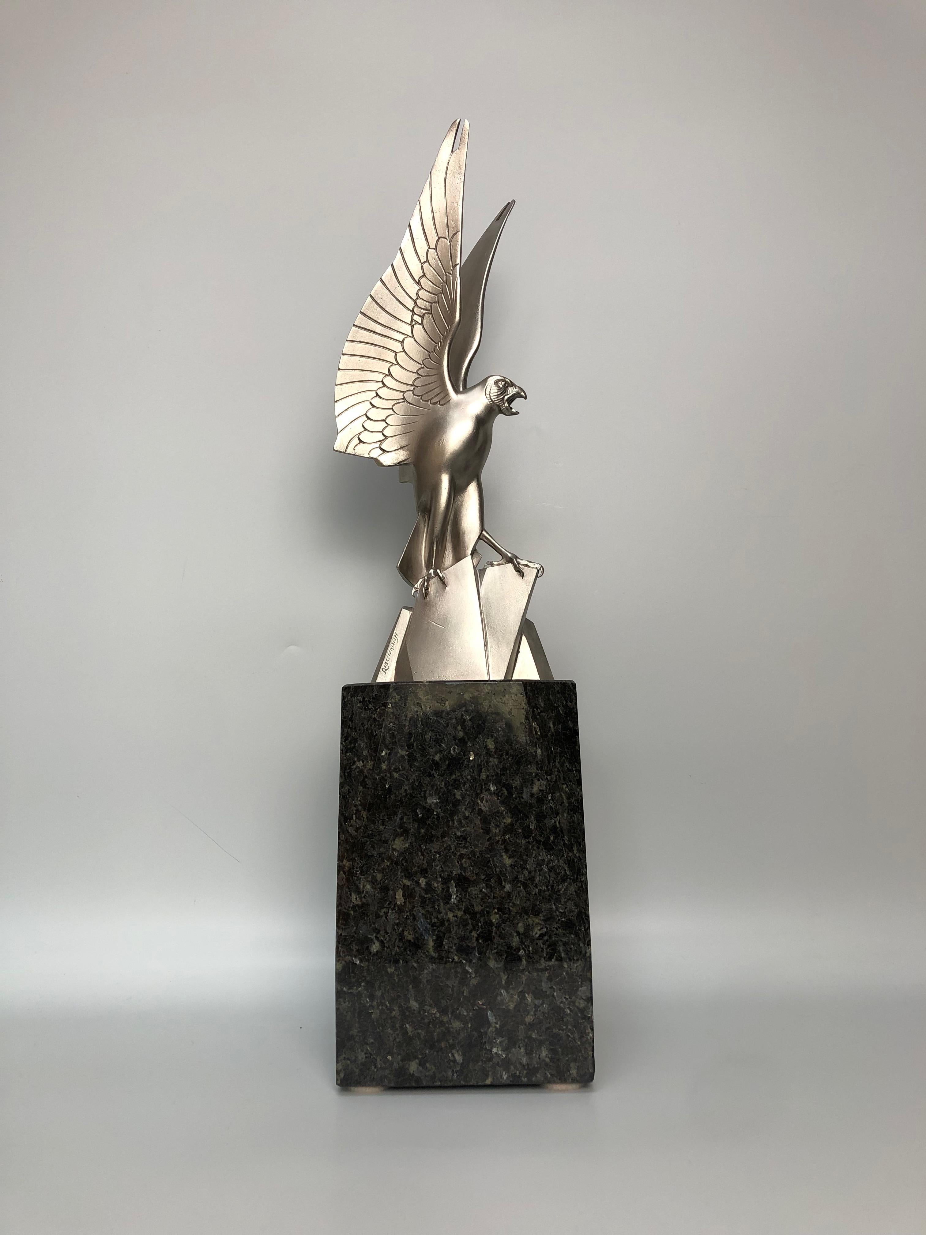 French Art Deco Eagle Sculpture By Henri Rischmann For Sale