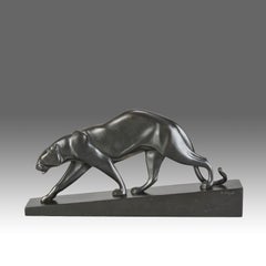 Art Deco Early 20th Century Bronze entitled "Panthère Marchant" By Maurice Prost