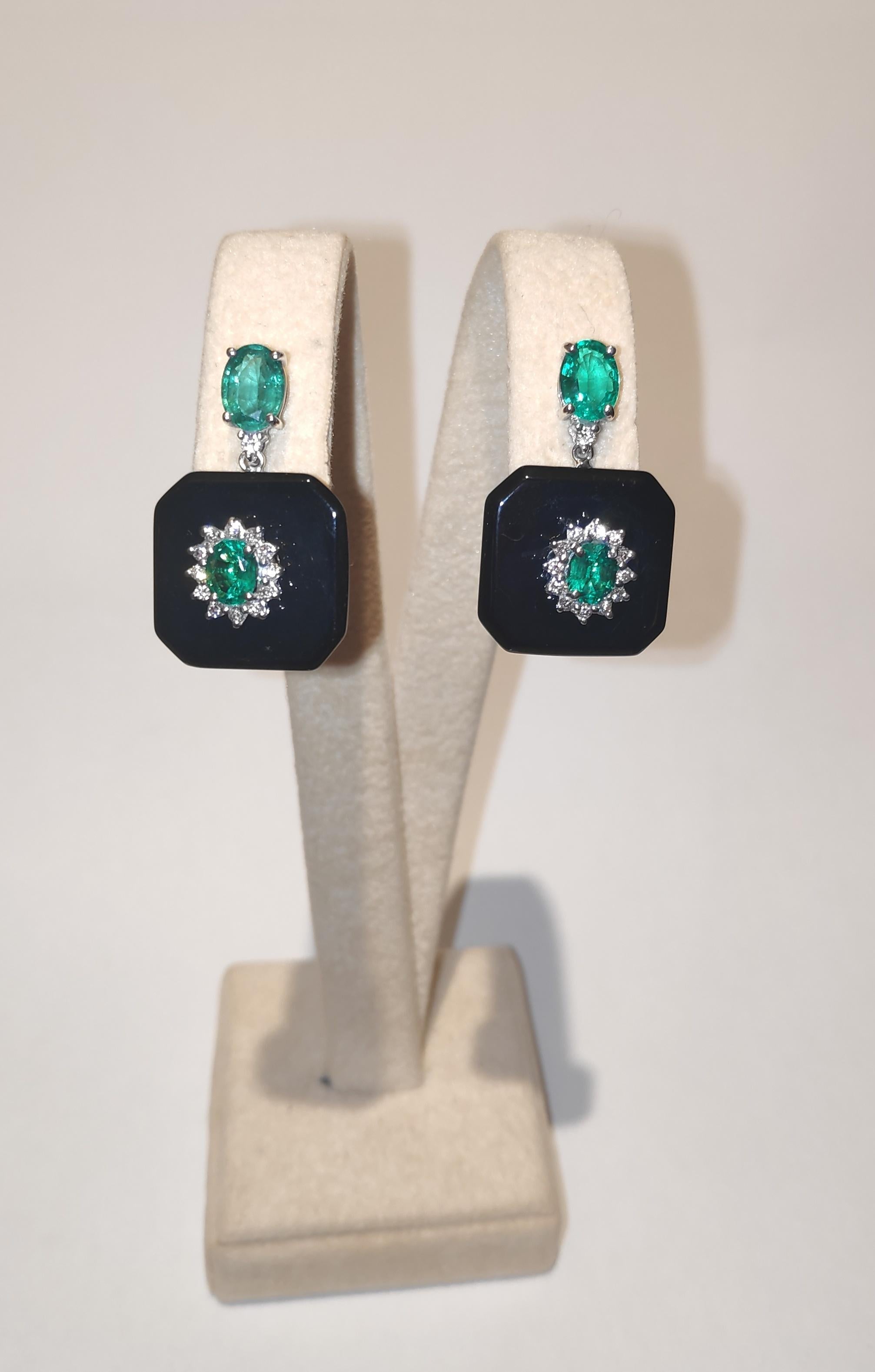 emerald art deco earrings