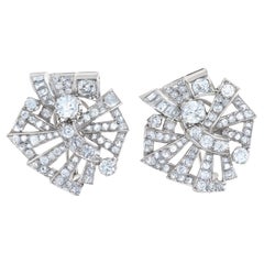 Art Deco Earrings with Diamonds Set in Platinum