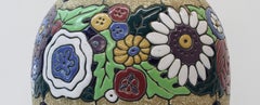 Art Deco Earthenware Flower Motif Vase