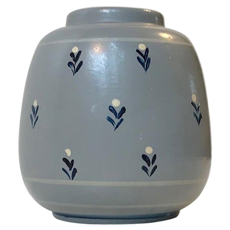 Art-Déco-Vase aus Steingut von Knabstrup:: Dänemark:: 1930er Jahre