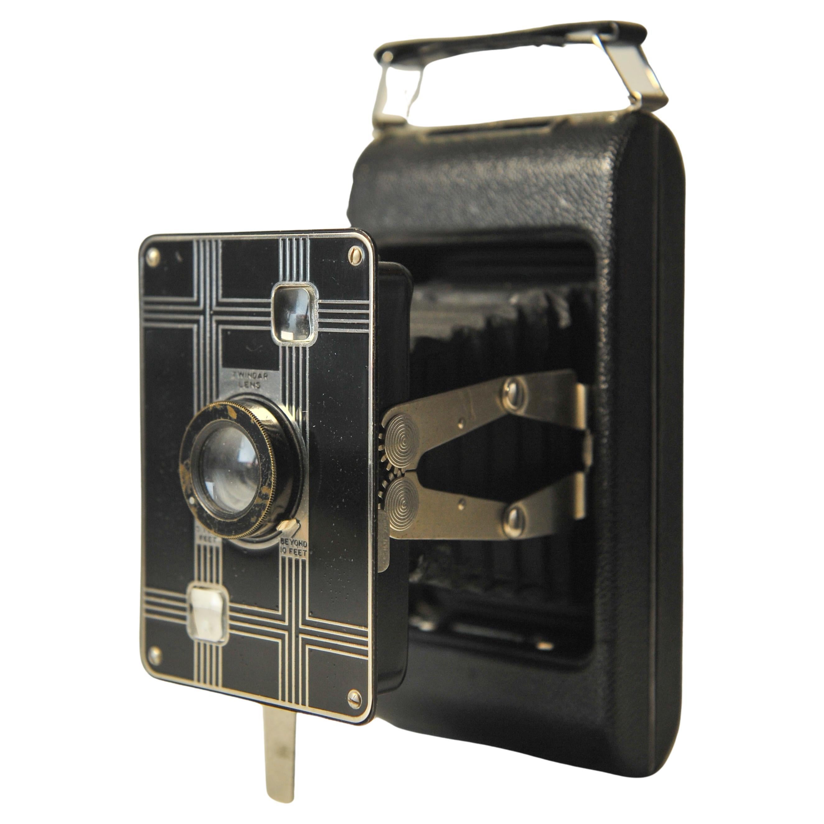 Art Deco Eastman Kodak Jiffy Kodak Six-20 Strut Folding Camera Rochester NY 30's For Sale