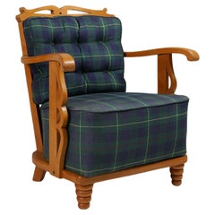 Art Deco easy chair with exceptional crafted frame in beech wood, Belgium