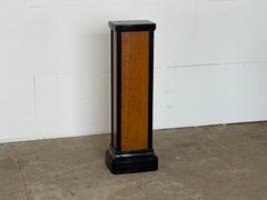 Art Deco Ebonised & Figured Wood Display Pedestal, 1930s