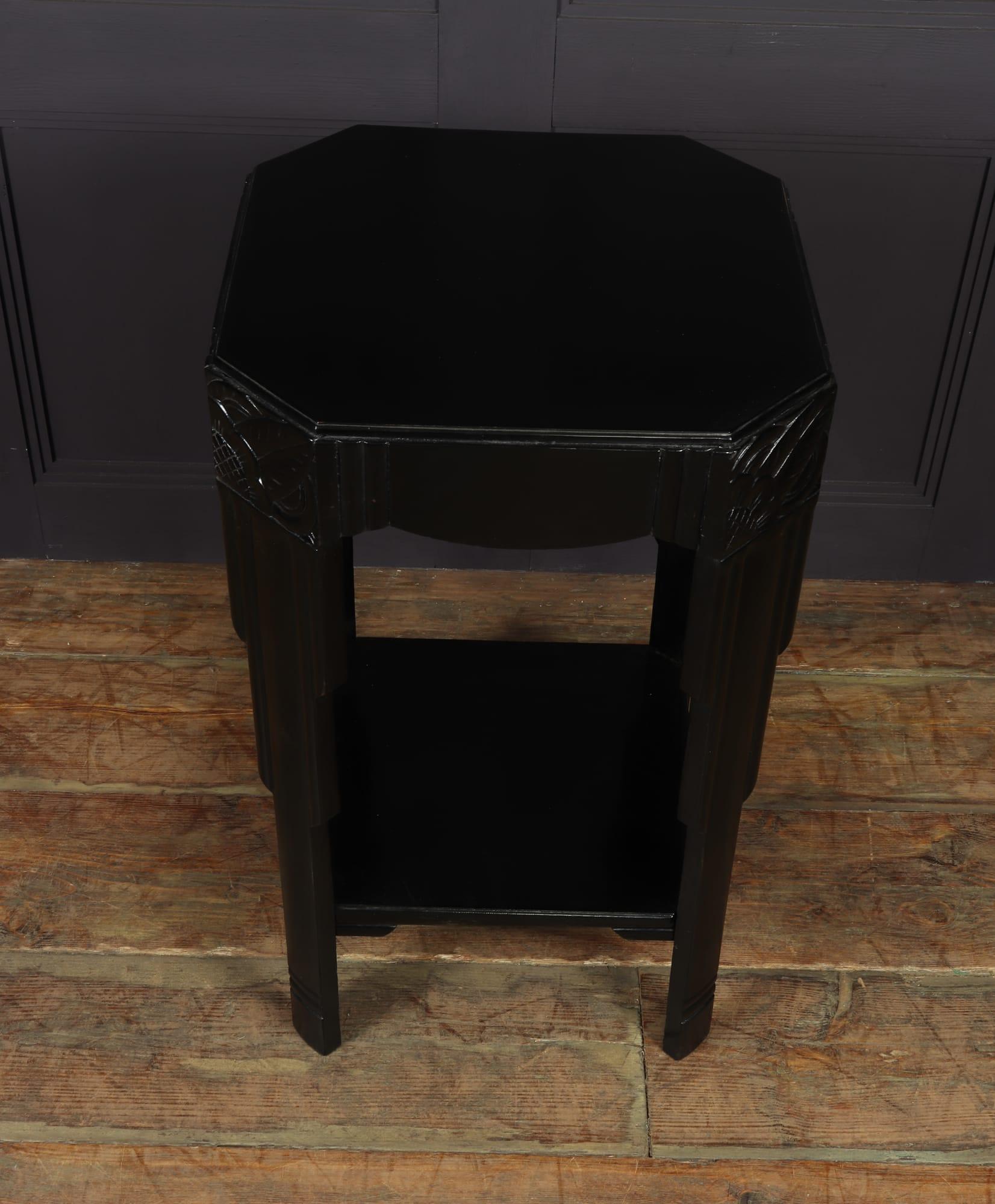 Art Deco Ebonised Piano Black Side Table In Excellent Condition In Paddock Wood Tonbridge, GB