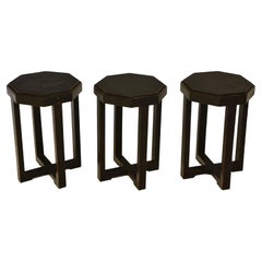 Art Deco Ebonised Set of Three Side Tables