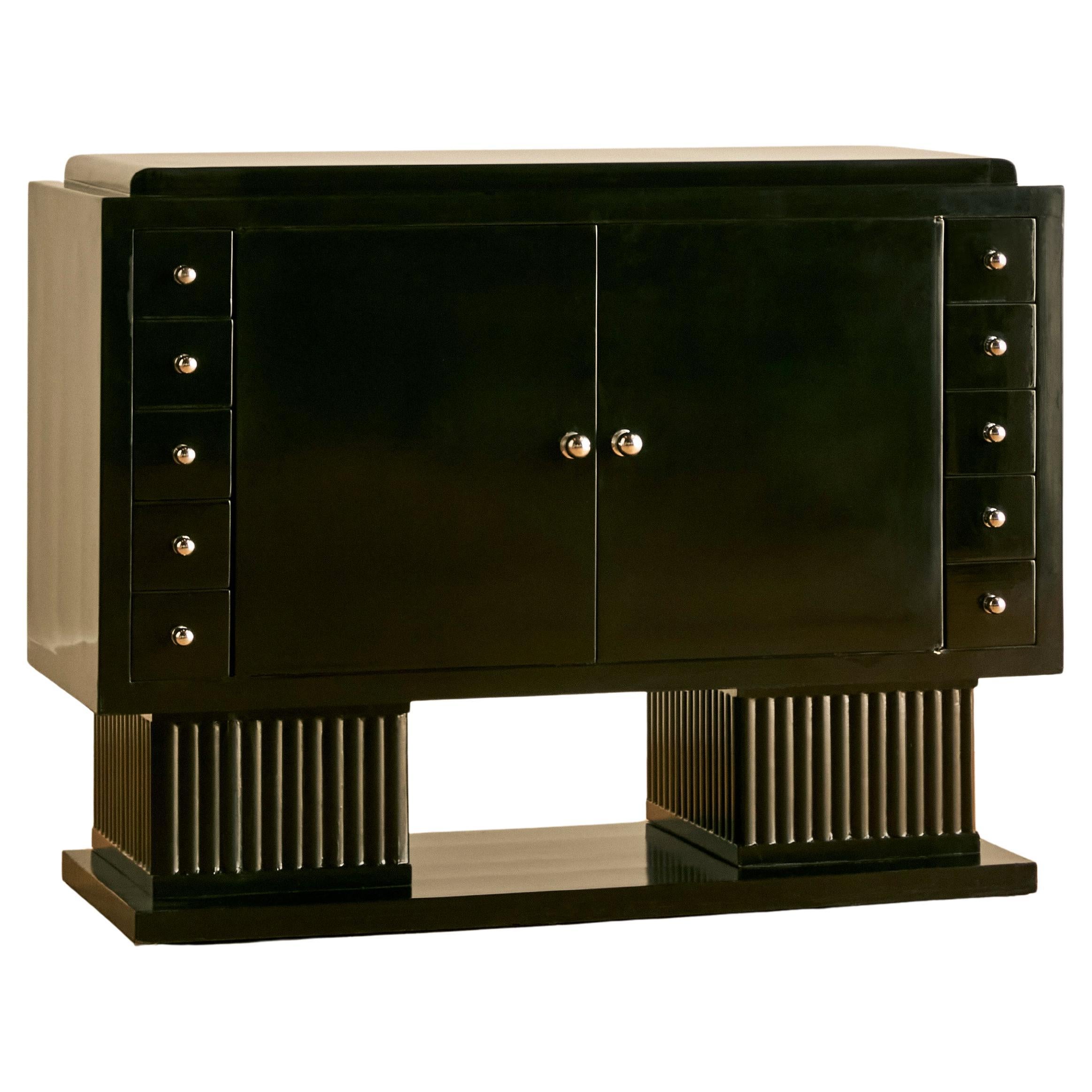Art Deco Ebonized Cabinets