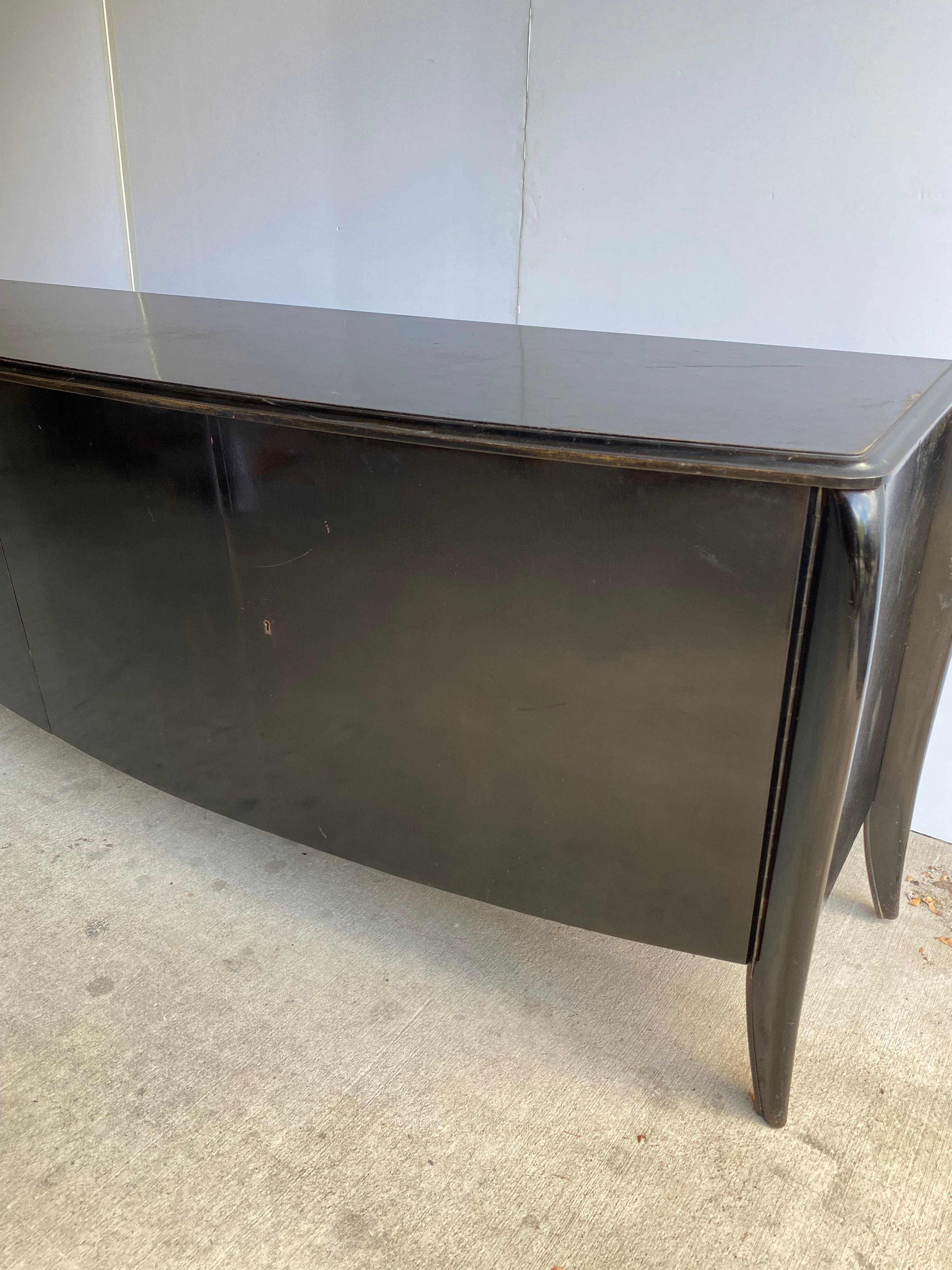 Mid-Century Modern Art Deco Ebonized Sideboard, De Coene Freres, Belgium, 1930's