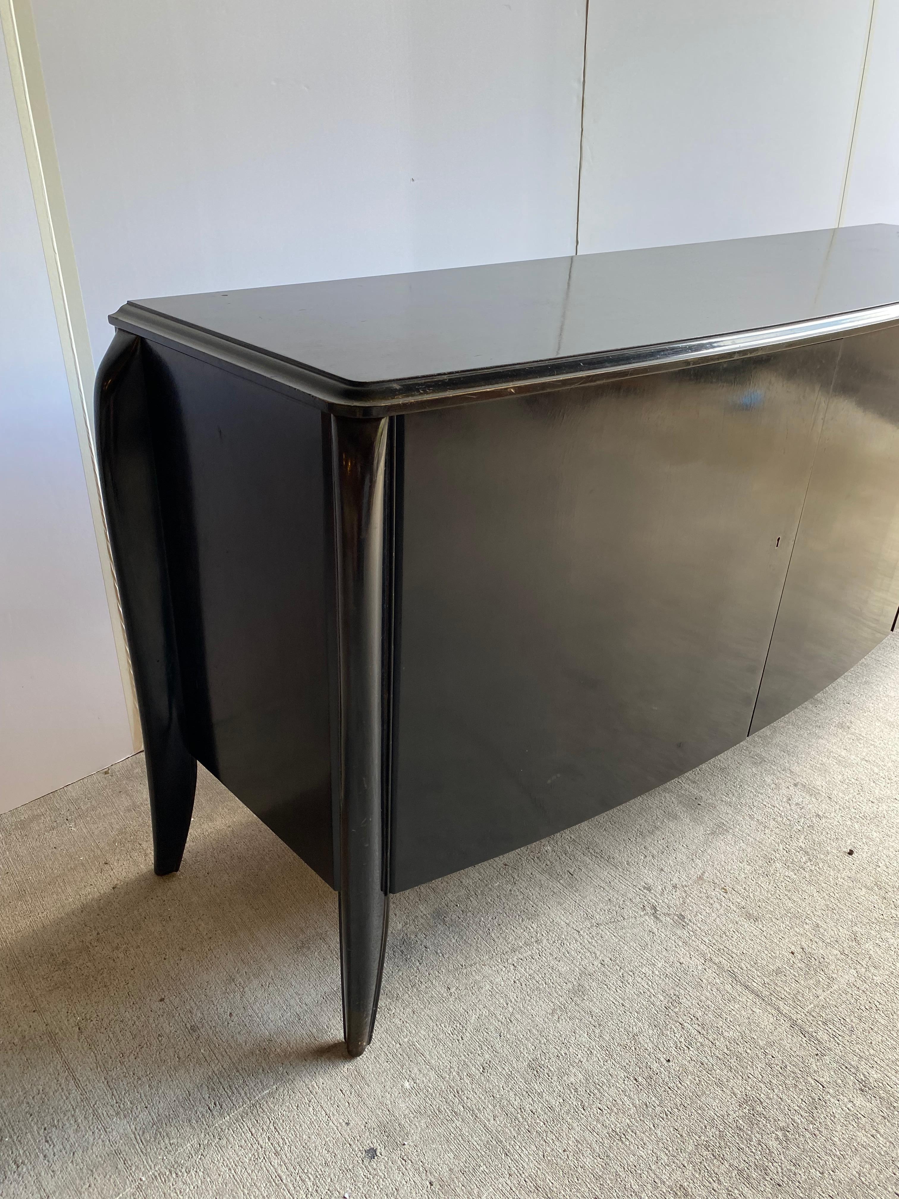 Art Deco Ebonized Sideboard, De Coene Freres, Belgium, 1930's In Good Condition In Austin, TX