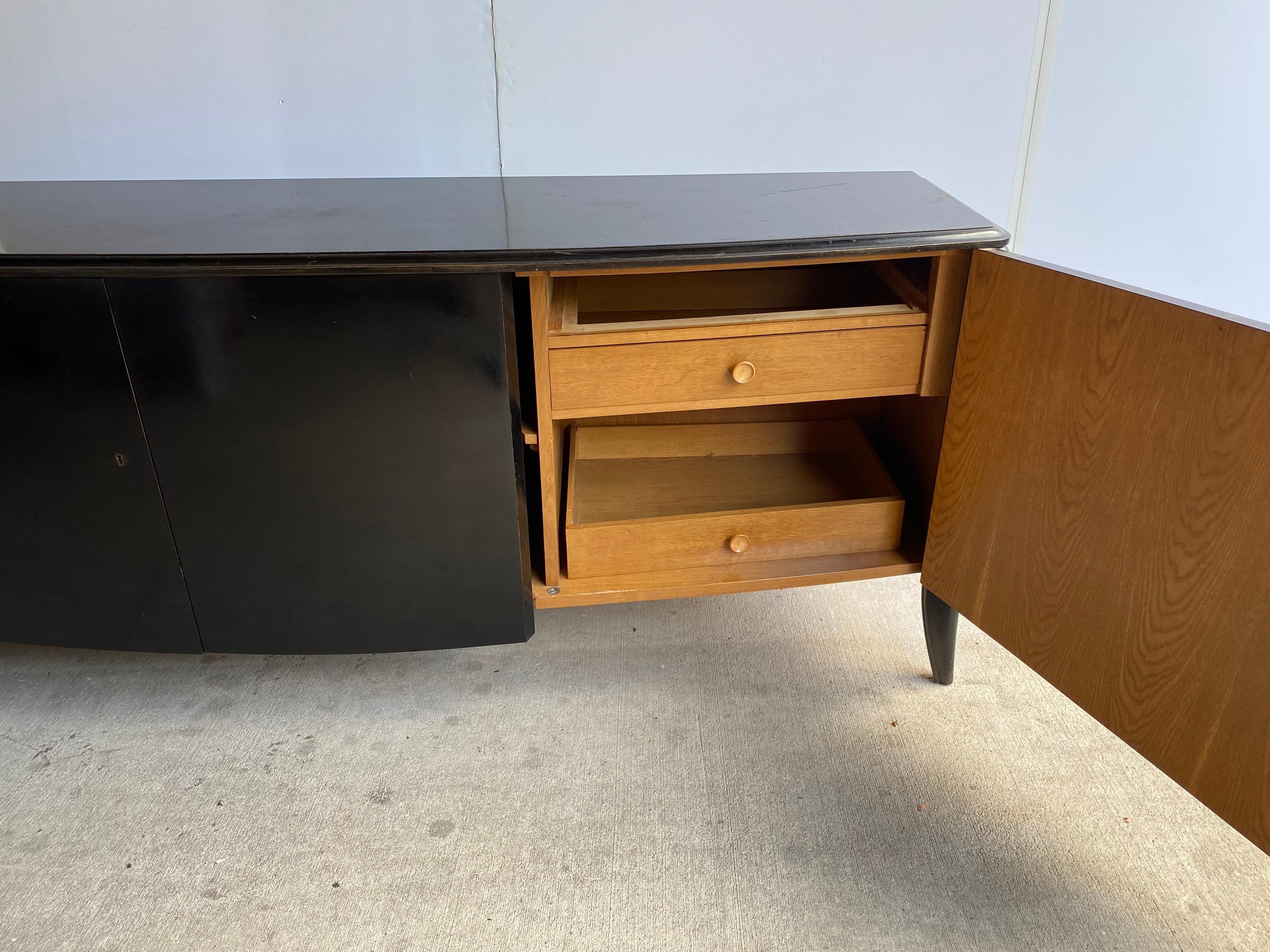 Mid-20th Century Art Deco Ebonized Sideboard, De Coene Freres, Belgium, 1930's