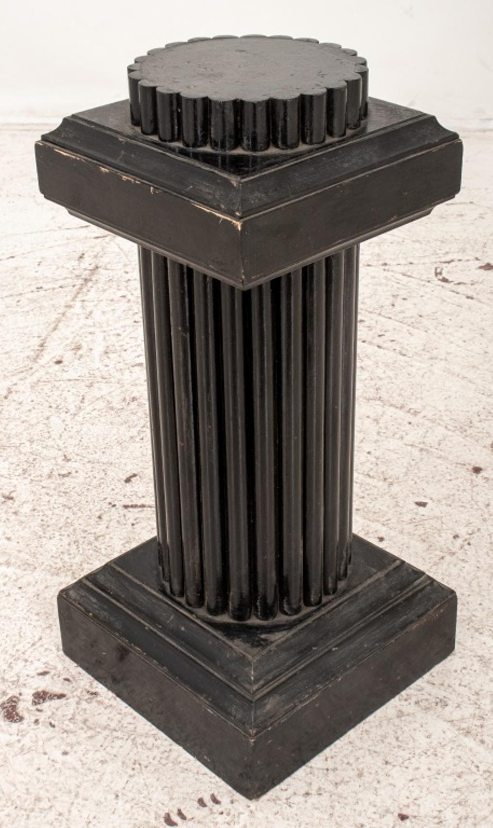Art Deco Ebonized Wood Column Pedestal Stand For Sale 1