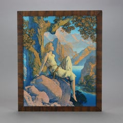Art Deco Edison Mazda Print 'Dawn' After Original by Maxfield Parrish, C1917