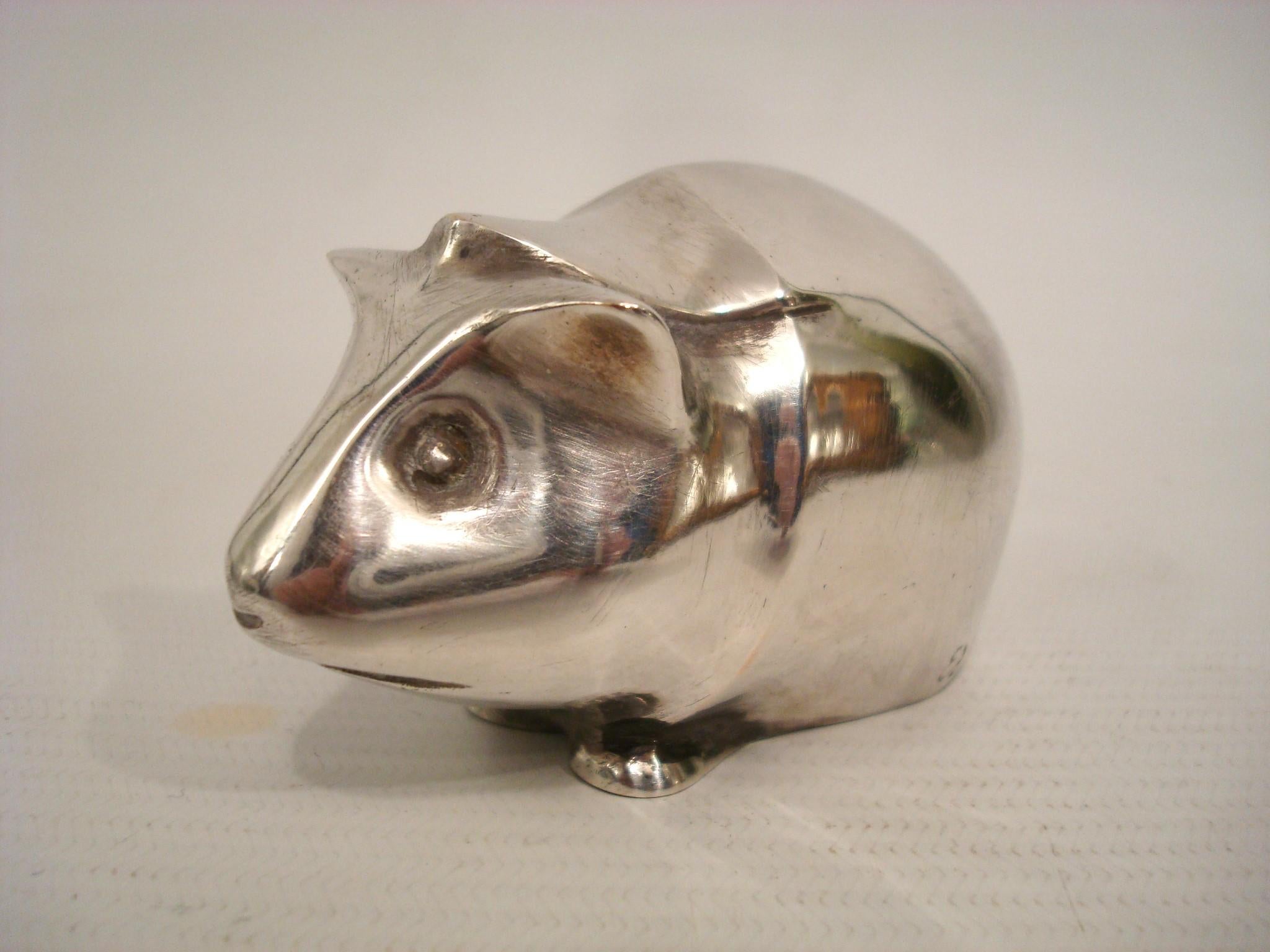 Art Deco Edouard-Marcel Sandoz Meerschweinchen Cochon d'Inde Bronze Briefbeschwerer 1919 (Französisch) im Angebot