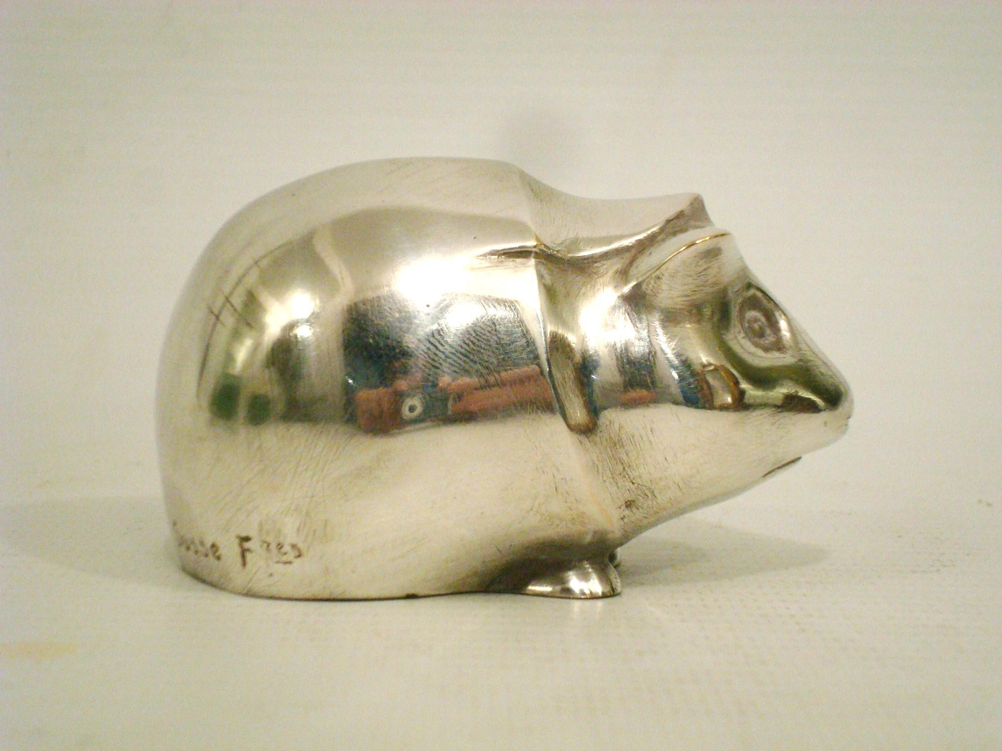 Art Deco Edouard-Marcel Sandoz Meerschweinchen Cochon d'Inde Bronze Briefbeschwerer 1919 im Angebot 1