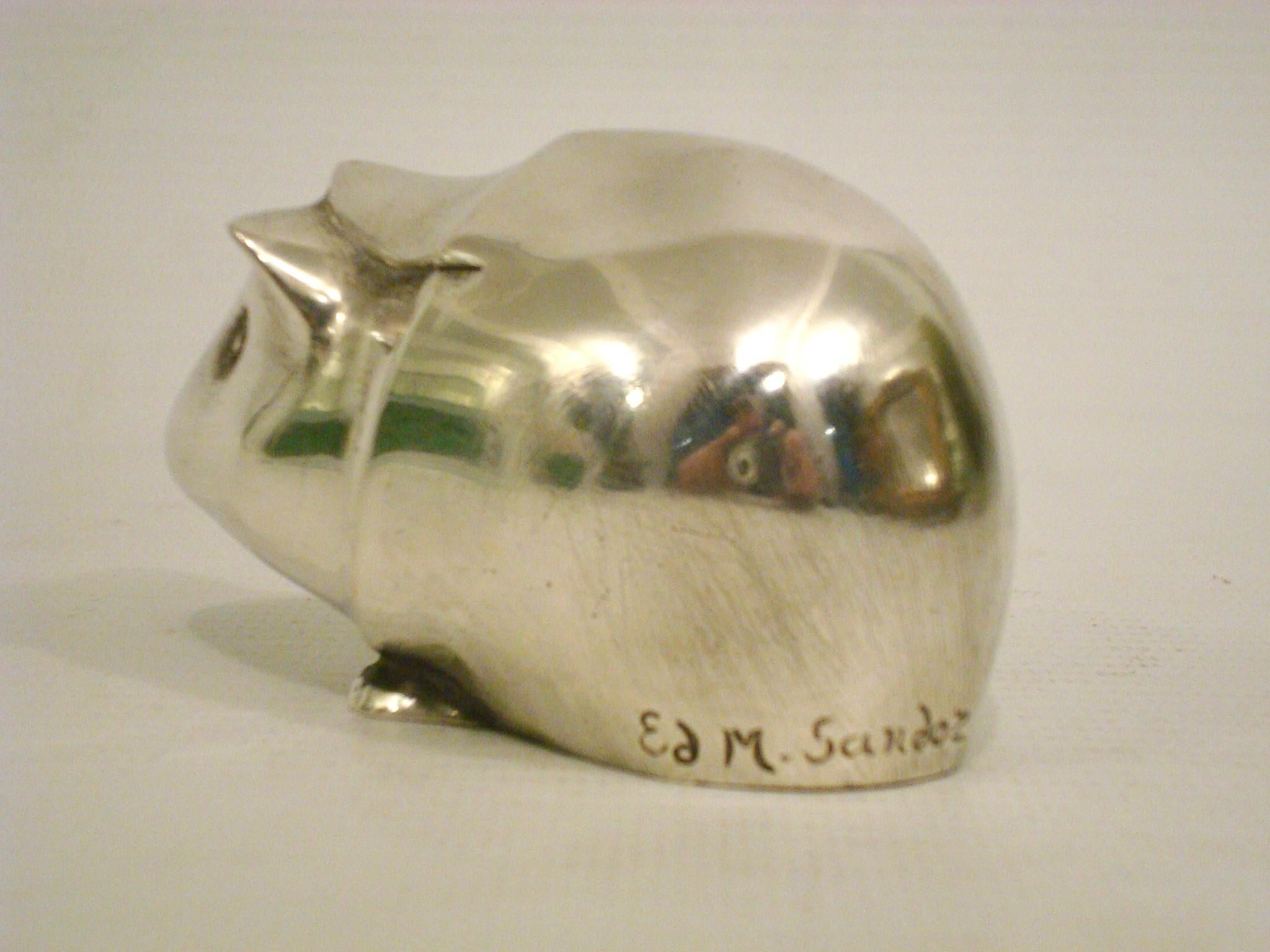Art Deco Edouard-Marcel Sandoz Meerschweinchen Cochon d'Inde Bronze Briefbeschwerer 1919 im Angebot 2