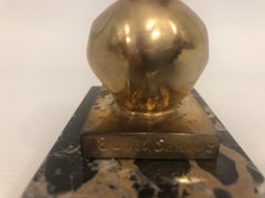 Art Deco Edouard Marcel Sandoz Little Gilt Bronze Lapin, Rabbit, Signed