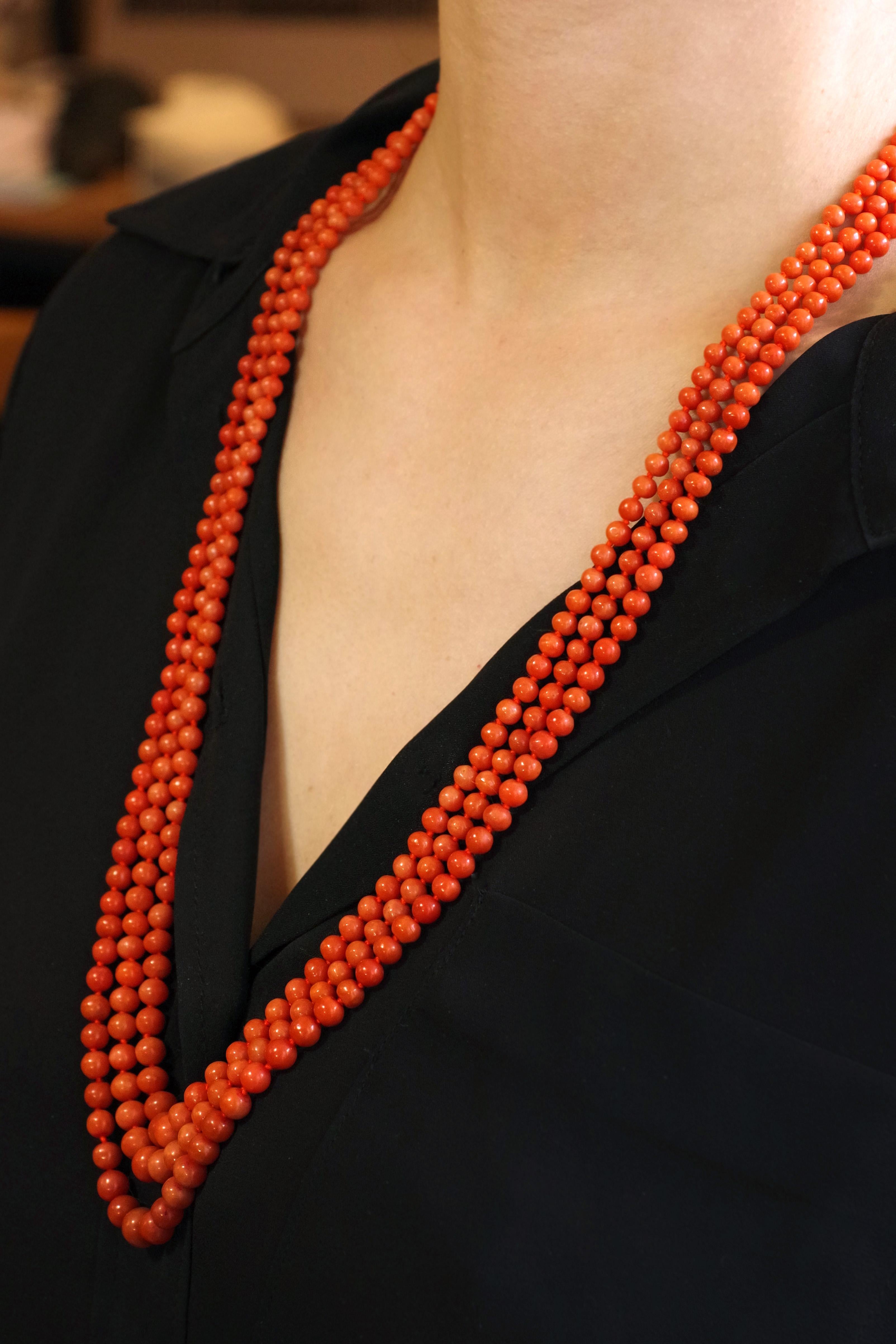 orange coral beads