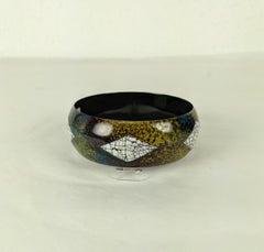 Art Deco Eggshell Lacquer Bangle Bracelet