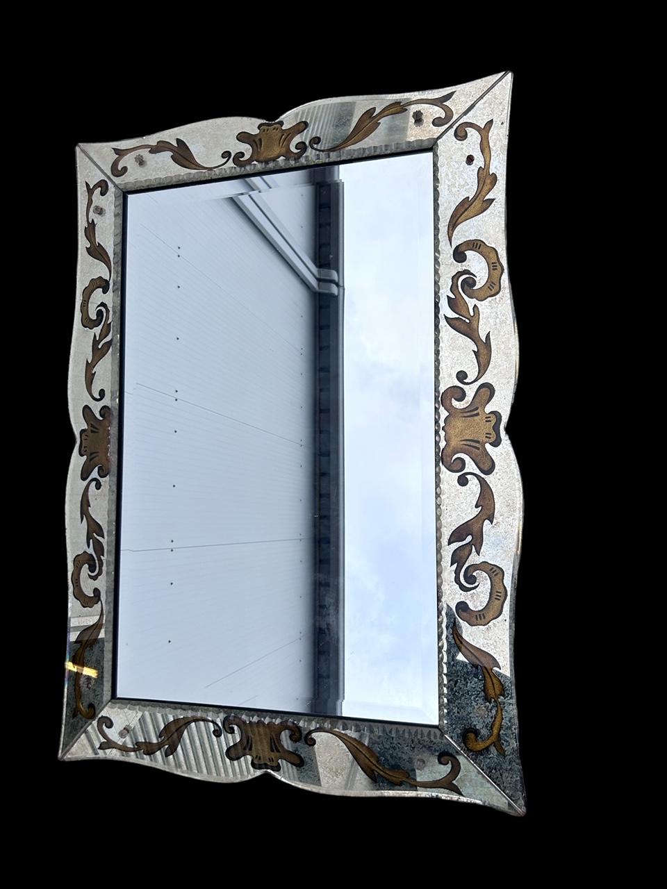 Art Deco art deco eglomisé mirror  For Sale