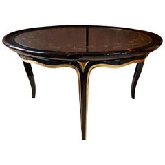 Art Deco Églomisé Mirror Topped Coffee Table, France, 1940