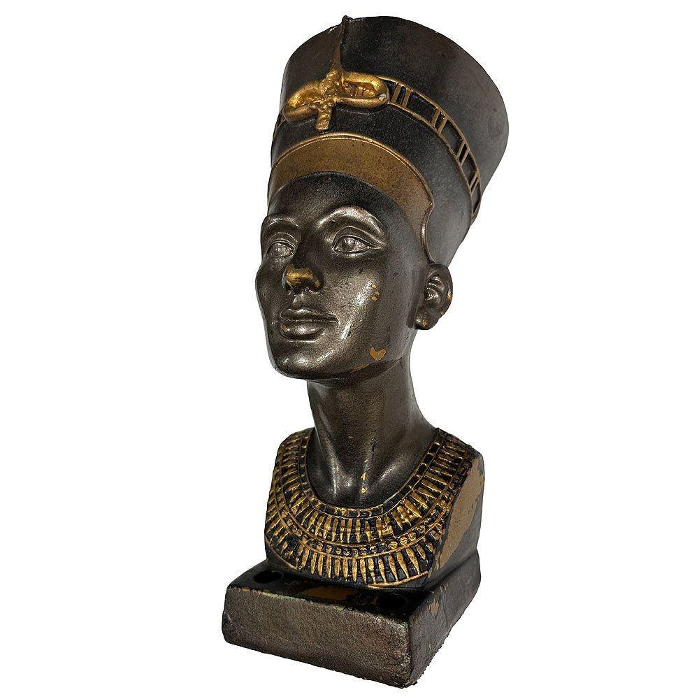 Ägyptische Art-déco-Skulptur der ägyptischen Büste der Königin Nefertiti im Zustand „Hervorragend“ im Angebot in Van Nuys, CA