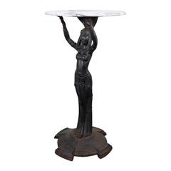 Art Deco Egyptian Cast Iron Revival Table, circa 1930