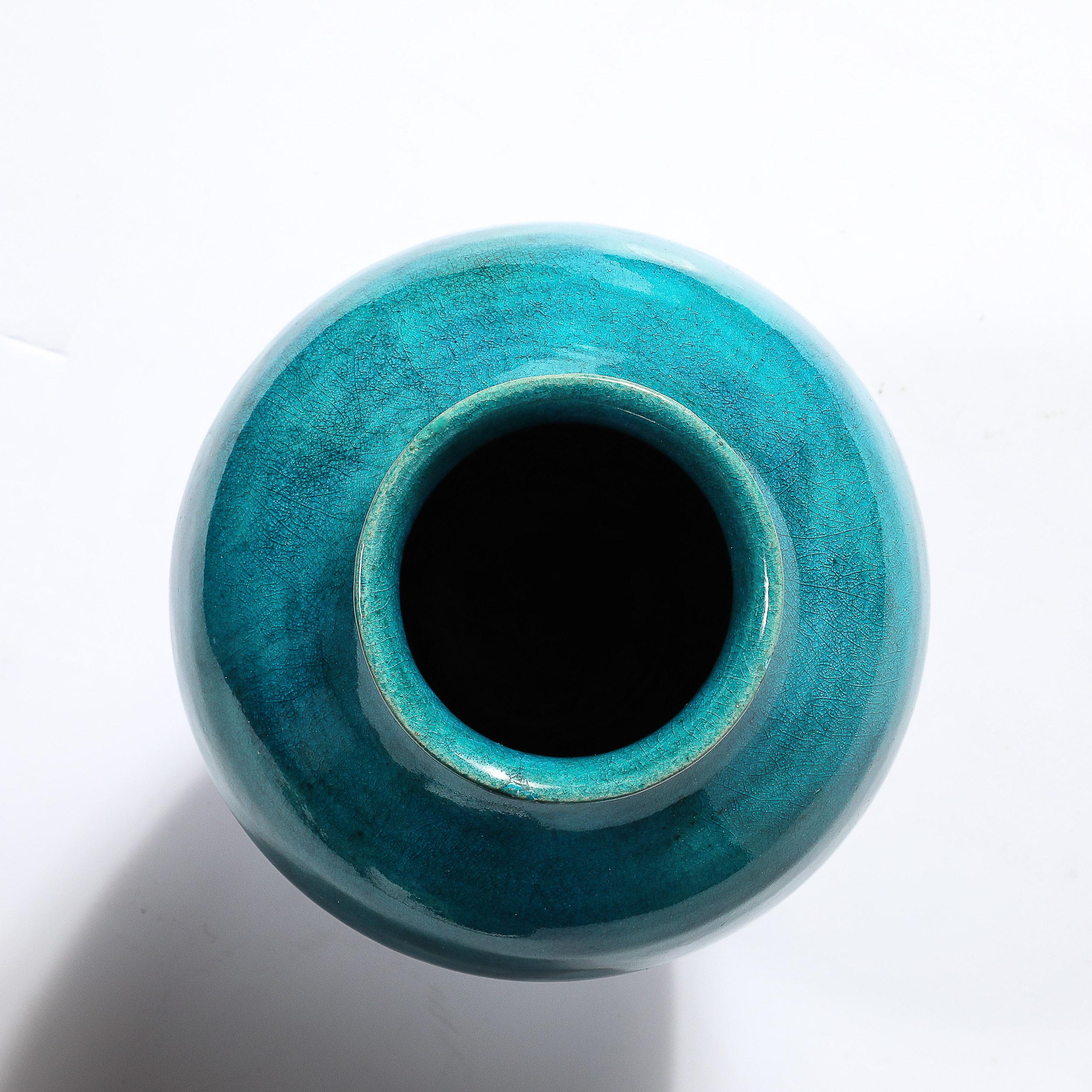 Ägyptische Fayence-Glasurvase im Art déco-Stil, signiert Leon Volkmar für Durant Kilns im Angebot 4