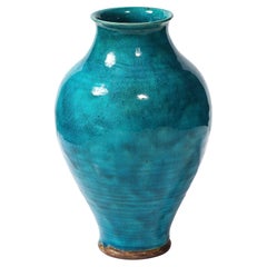 Art Deco Egyptian Faience Glaze Vase Signed Leon Volkmar for Durant Kilns