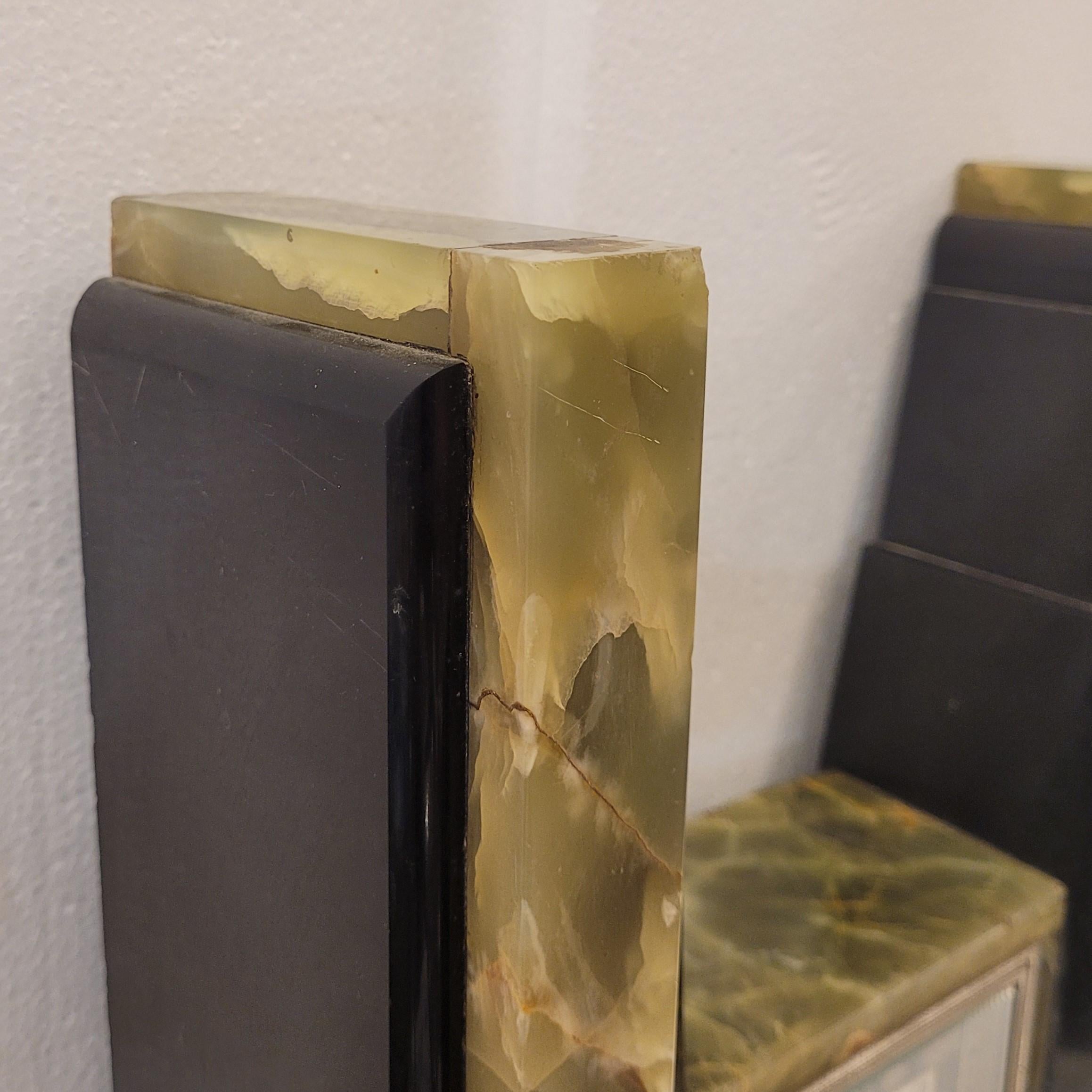 Art Deco Egyptian Revival Clock and Obelisks by ATO For Sale 2