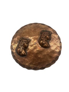 Art Deco Egyptian Revival Copper Isis Hammered Pin
