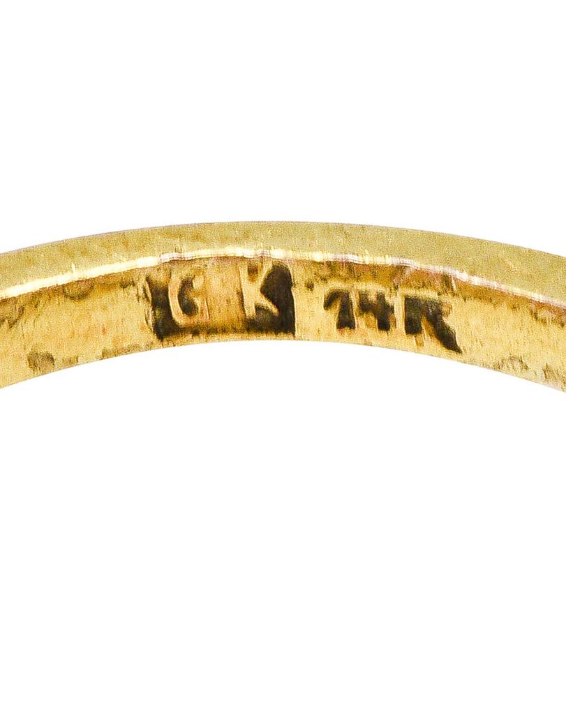 Women's or Men's Art Deco Egyptian Revival Enamel Hardstone 14 Karat Gold Scarab Ring