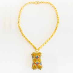 Art Deco Egyptian Revival Jewelled Pendant Necklace