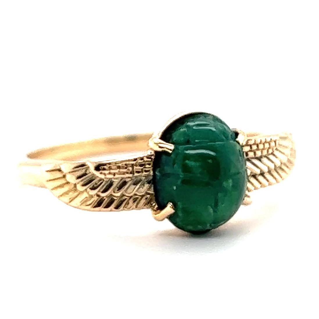 Women's or Men's Art Deco Egyptian Revival Scarab Gold Ring