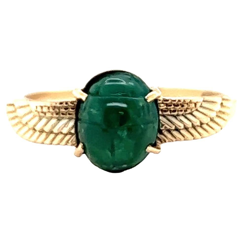Art Deco Egyptian Revival Scarab Gold Ring