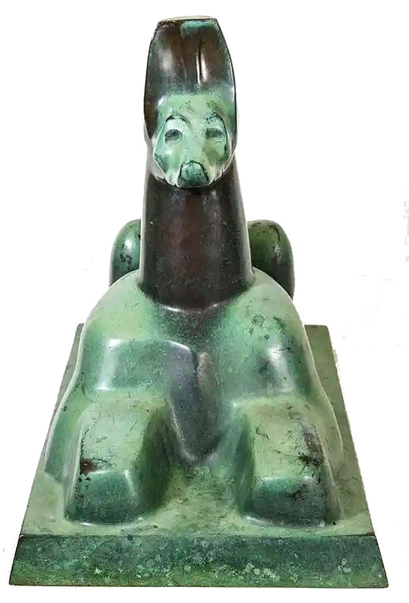 Anubis, dios egipcio del inframundo, Art Decó, de Roman Bronze Works, ca. 1930s Estadounidense en venta