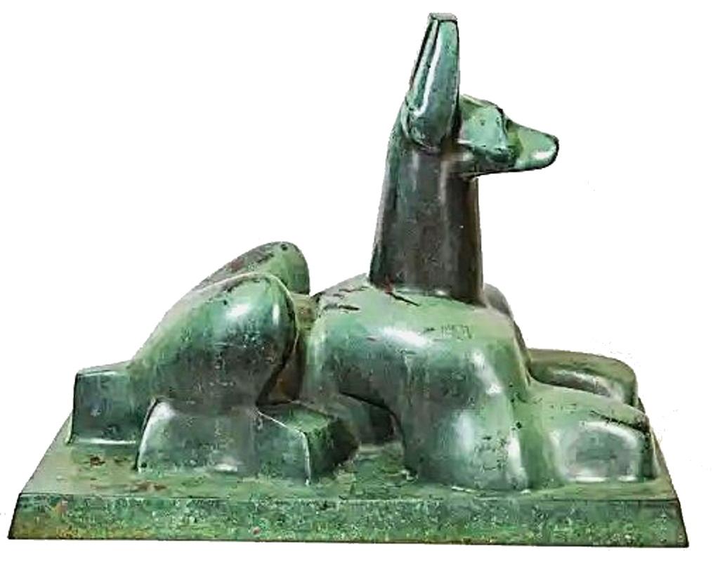 Anubis, dios egipcio del inframundo, Art Decó, de Roman Bronze Works, ca. 1930s en Bueno estado para la venta en New York, NY