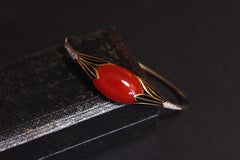 Art Deco Egyptomania Bracelet in 18 Karats White Gold