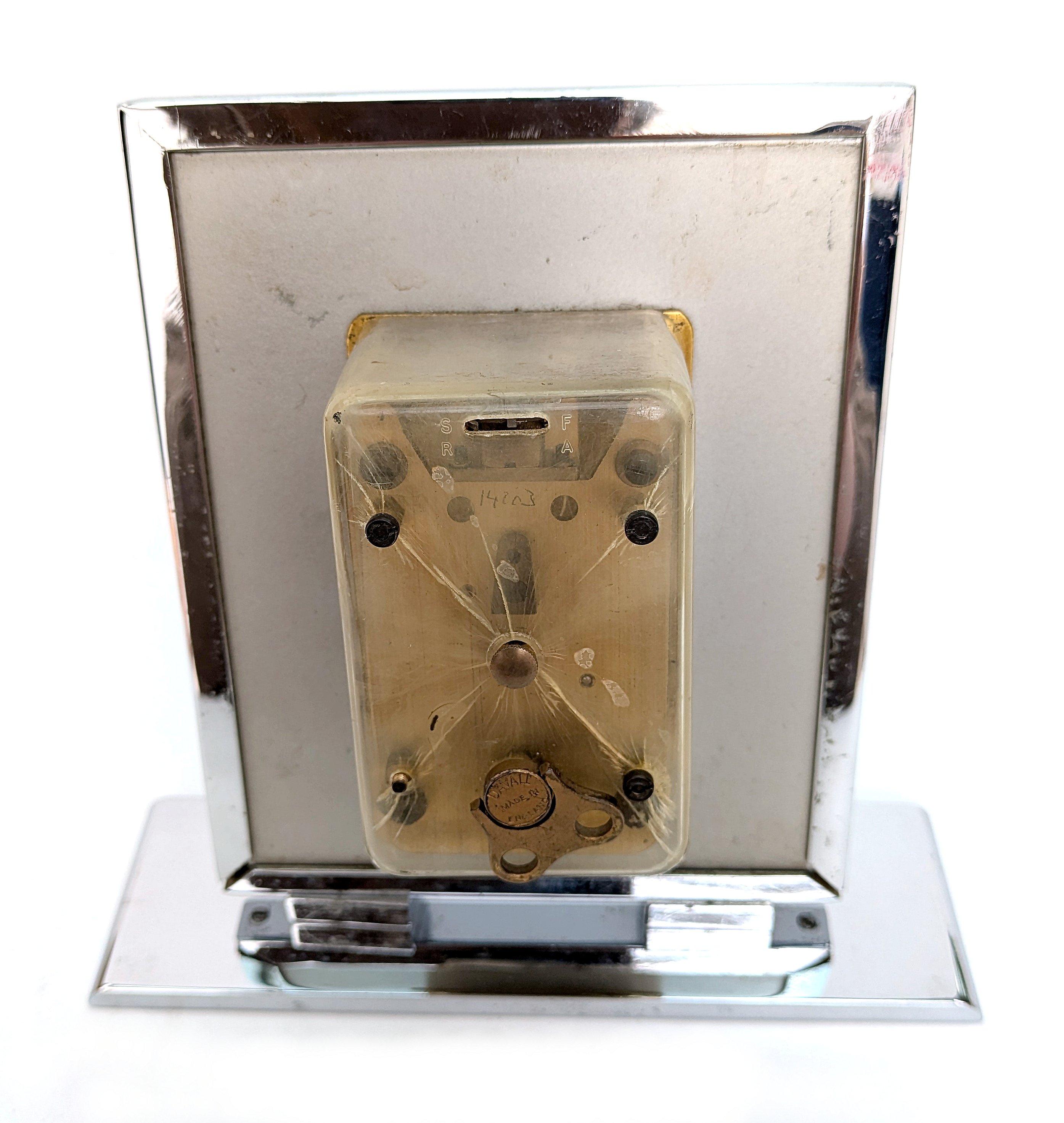 Reloj cromado Art Déco de ocho días de Bentima, c1930 Inglés en venta