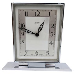 Orologio Art Deco a otto giorni in cromo di Bentima, 1930 ca.