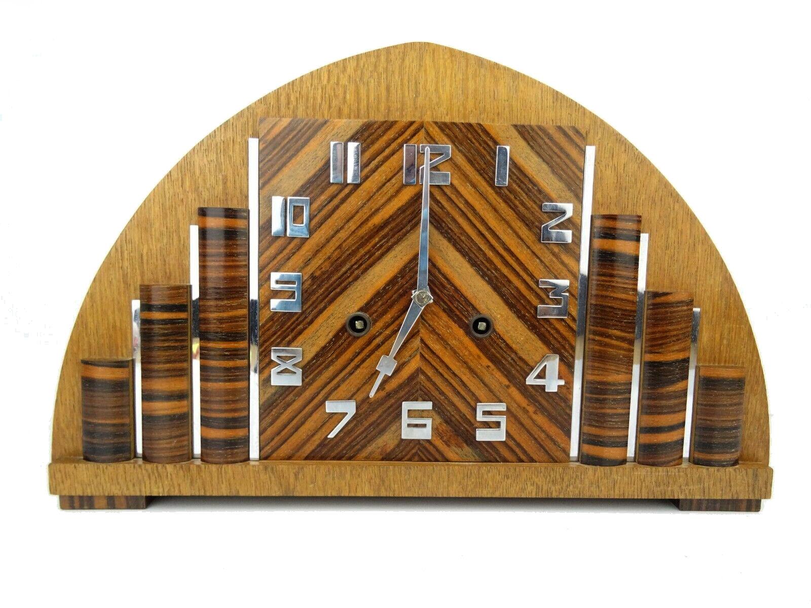 Art Deco Eight Day Mantel Chiming Clock by Pfeilkreuz Junghans, c1930 For Sale 1