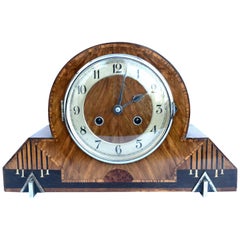 Vintage Art Deco Eight Day Striking Mantle Clock by Thomas Haller, c1930