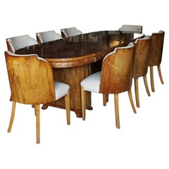 Art Deco Eight Seat Dining Suite by Harry & Lou Epstein, English, circa 1935